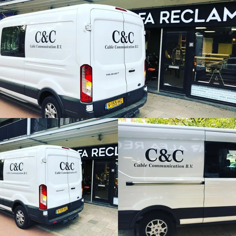 Autoreclame voor C en C Cable Communication