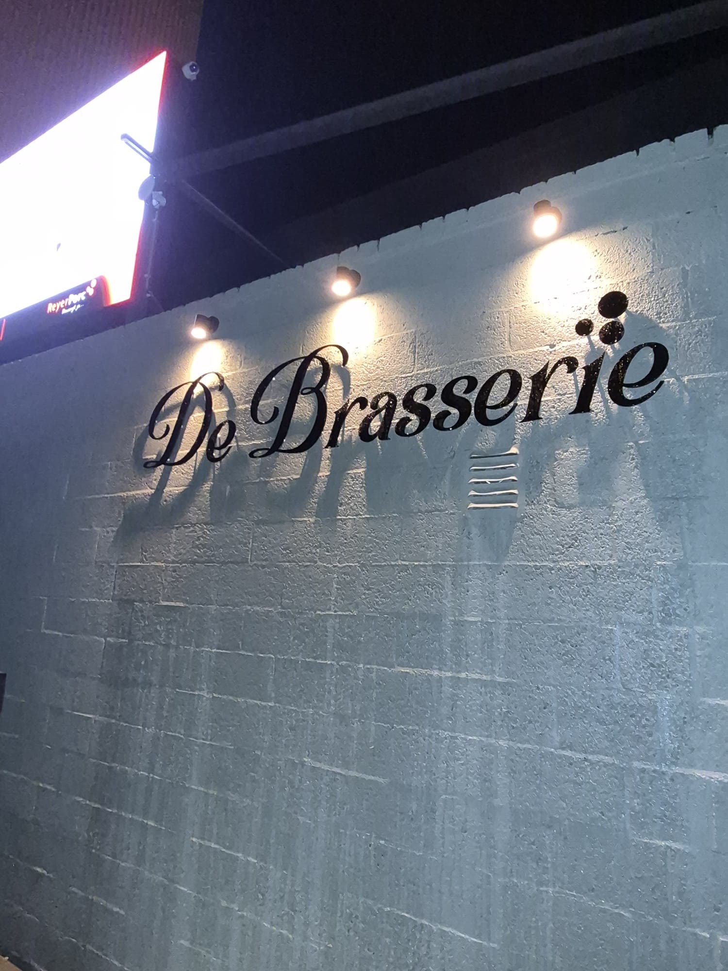 De Brasserie, Gevelreclame · doosletters, Alfa Reclame Rotterdam